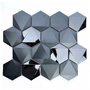 Svartmetallplattor 304/316 Mosaik i rostfritt stål för väggdekoration